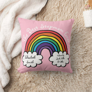 Coussin La Meilleure Belle-Mère du Monde Coloré Arc-en-cie