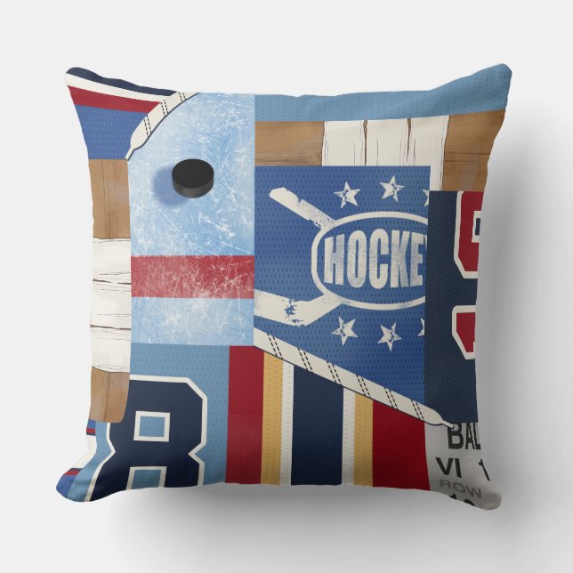 Coussin La meilleure chemise ancienne de hockey sur glace (Recto)