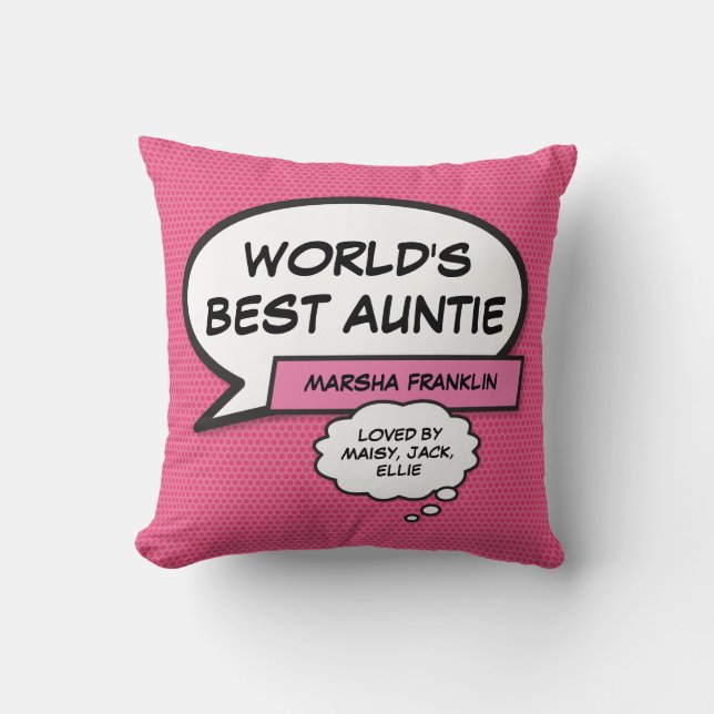 Coussin La meilleure tante Cool du monde pour la bande des (Recto)