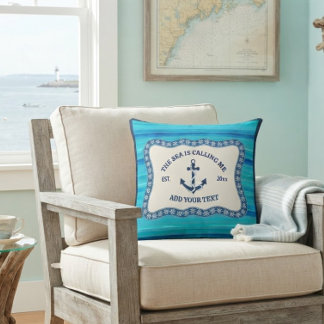 Coussin La mer m'appelle Maison de plage personnalisée