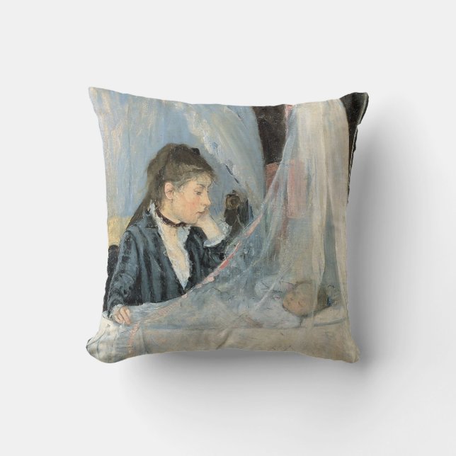 Coussin La mère impressionniste regarde le sommeil de l'en (Recto)