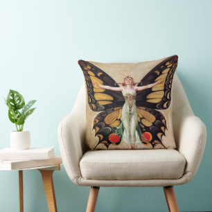 Coussin La métamorphose de la jeune femme à la mode en pap
