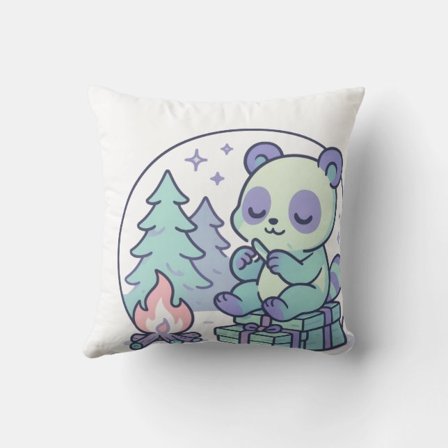 Coussin La mignonne Pastel Panda par le feu de camp avec d (Verso)