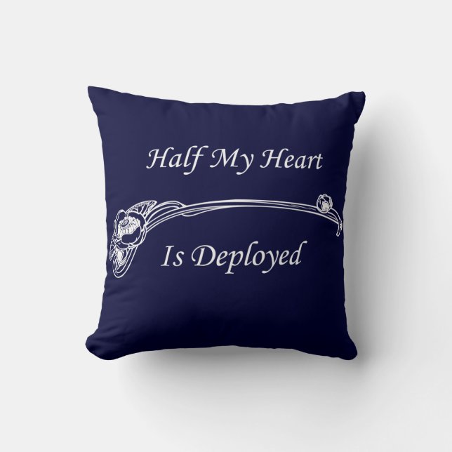 Coussin La moitié de mon coeur est déployée (Recto)