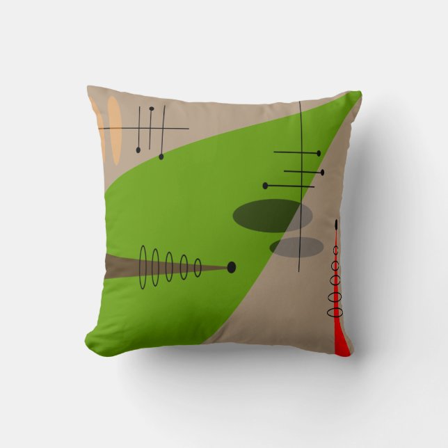 Coussin La moitié du siècle #88 atomique inspiré moderne (Recto)