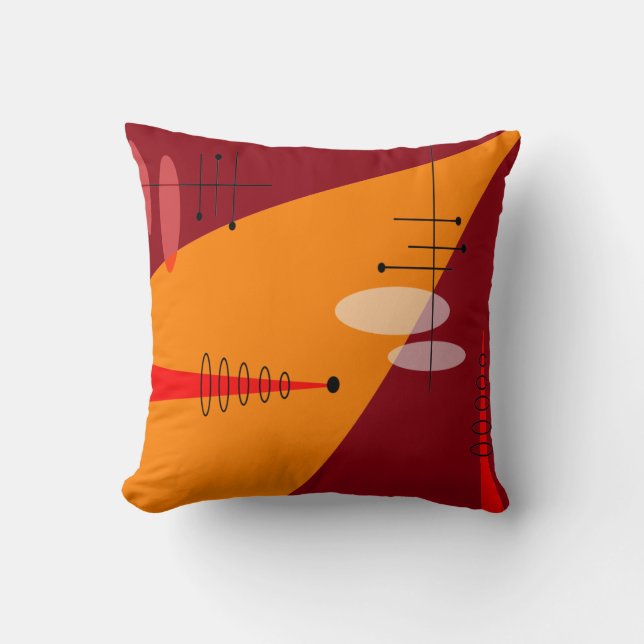 Coussin La moitié du siècle #89 atomique inspiré moderne (Recto)