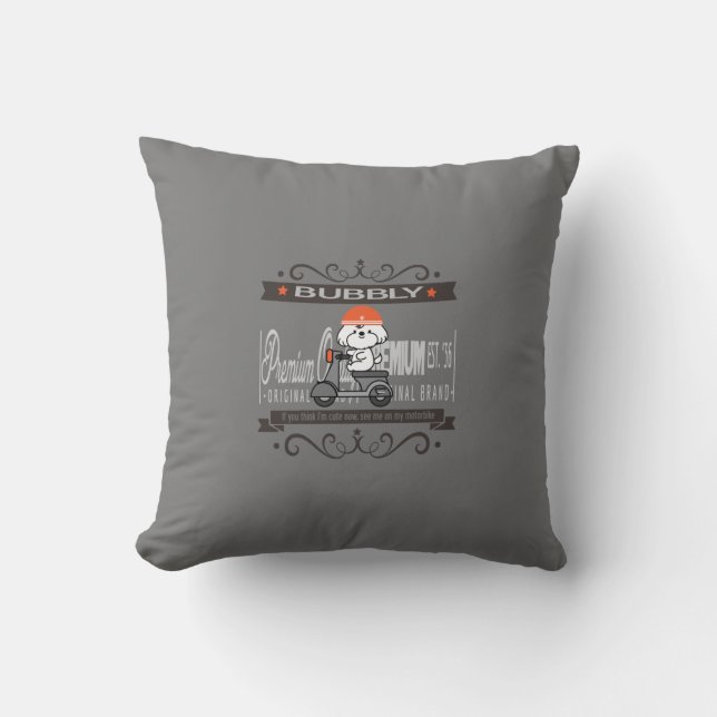 Coussin La moto de Bubbly (Recto)