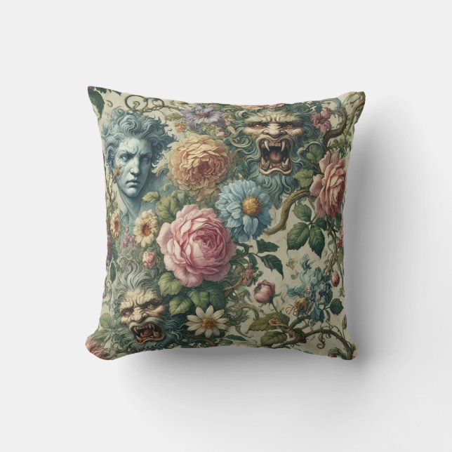 Coussin La Muse Céruléenne – Gothique Victorien (Recto)
