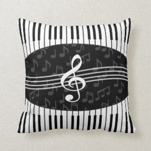 Coussin La musique élégante note des clés de clef tripl