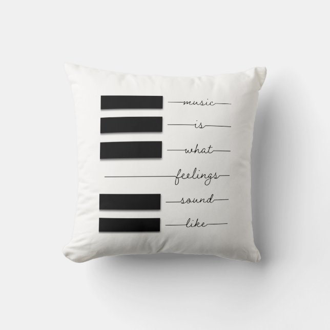 Coussin La musique est ce que les sentiments sonnent comme (Recto)