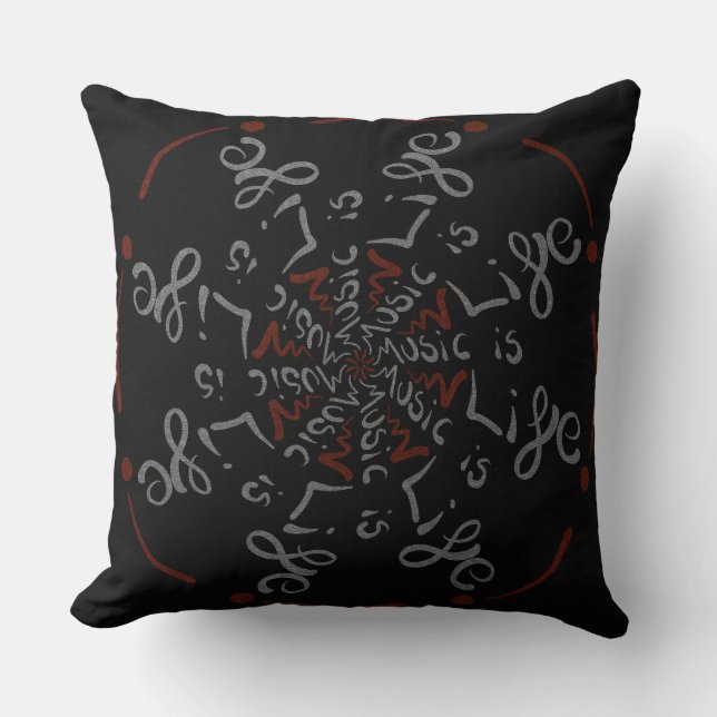 Coussin La Musique Est La Vie ! Mandala (Recto)