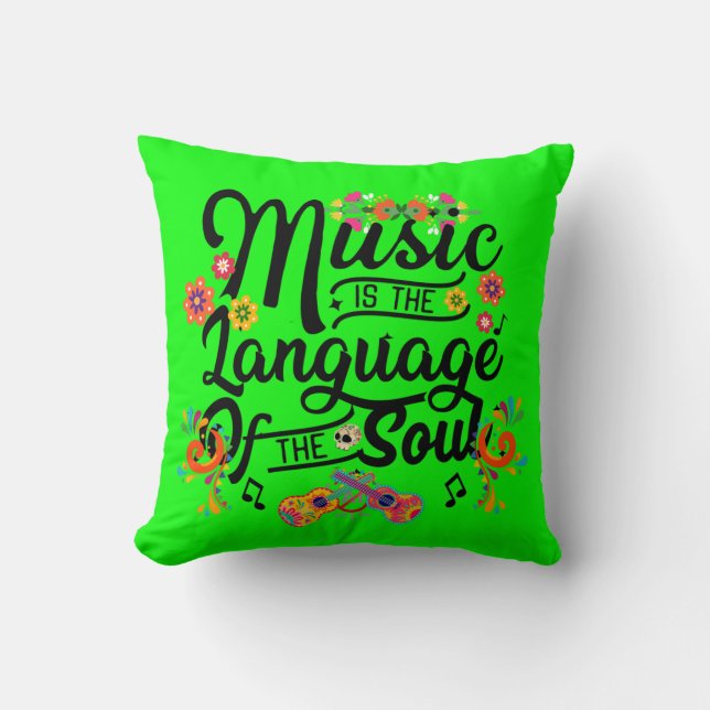 Coussin La musique est le langage de l'âme (Recto)
