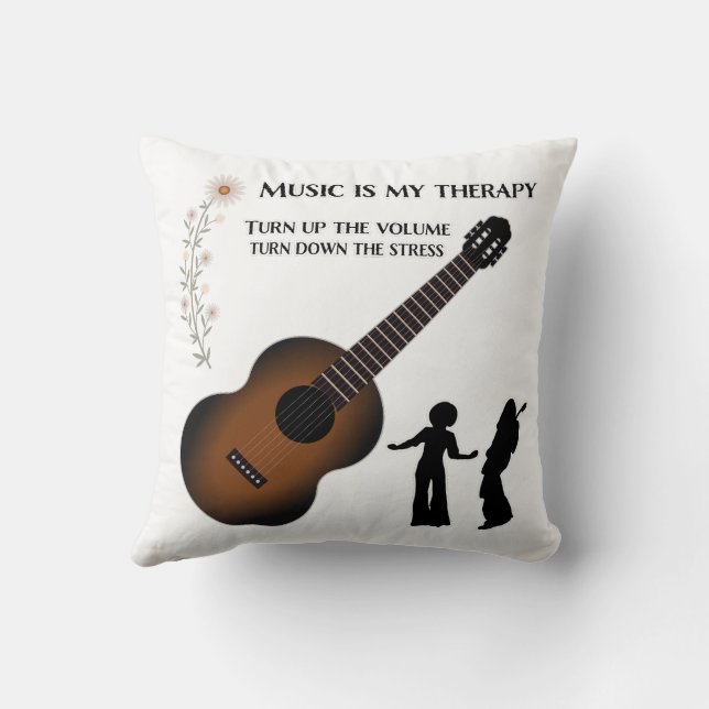 Coussin La musique est ma thérapie (Verso)
