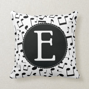 Coussin La musique note le cadeau de carreau du monogramme
