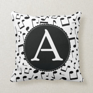 Coussin La musique note le monogramme un GIF de carreau