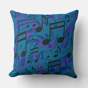 Coussin La musique note le pourpre musical de vert bleu de