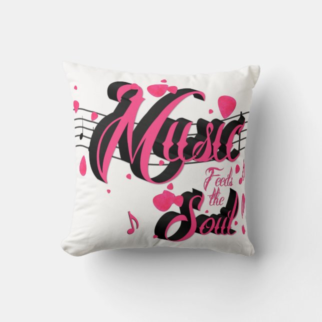 Coussin La Musique Nourrit L'Oreiller Soul (Recto)