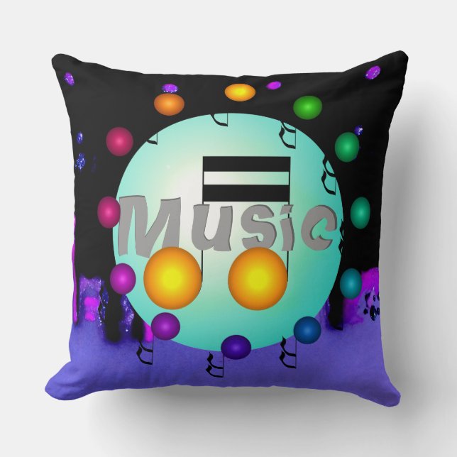 Coussin La musique repose les bandes musicales de DJs de (Recto)