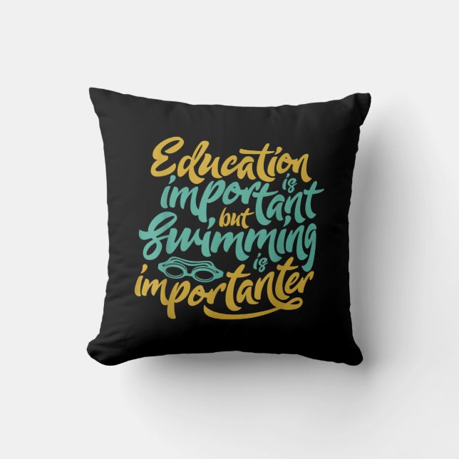 Coussin La natation est important Amusant nageurs Lover Ca (Recto)
