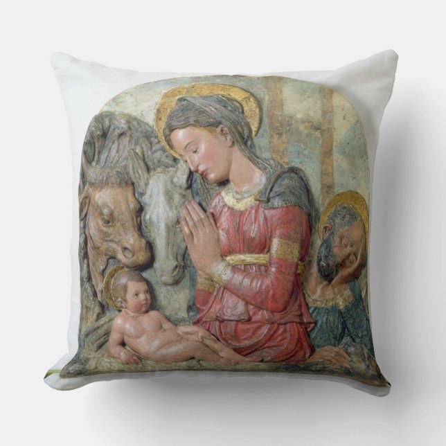 Coussin La nativité, c.1460 (terre cuite peinte) (Recto)