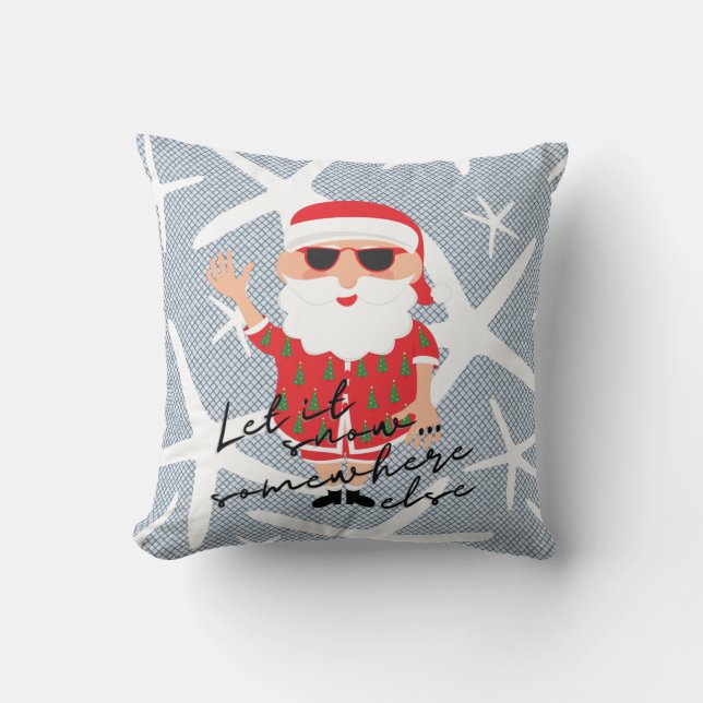 Coussin La neige amusante Floride Noël Père Noël (Recto)