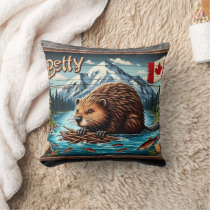 Coussin La nidification canadienne du castor par Mountain