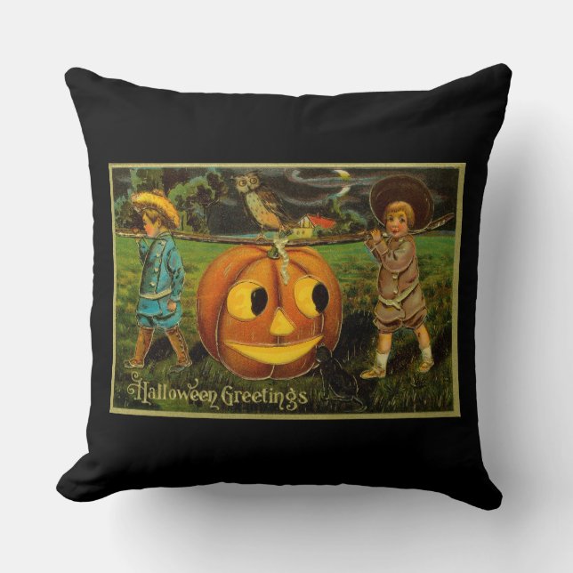 Coussin La Nuit de la récolte des citrouilles d'Halloween  (Recto)