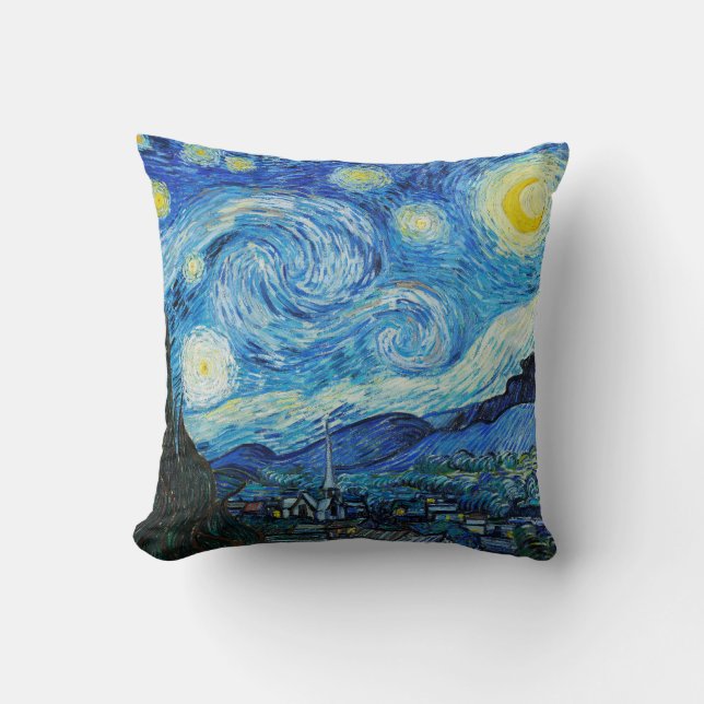 Coussin La Nuit étoilée de Vincent Van Gogh (Recto)
