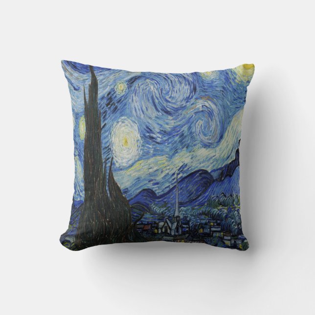 Coussin La nuit étoilée par Vincent Van Gogh (Recto)