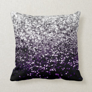 Coussin La nuit noire et la Parties scintillant d'argent n