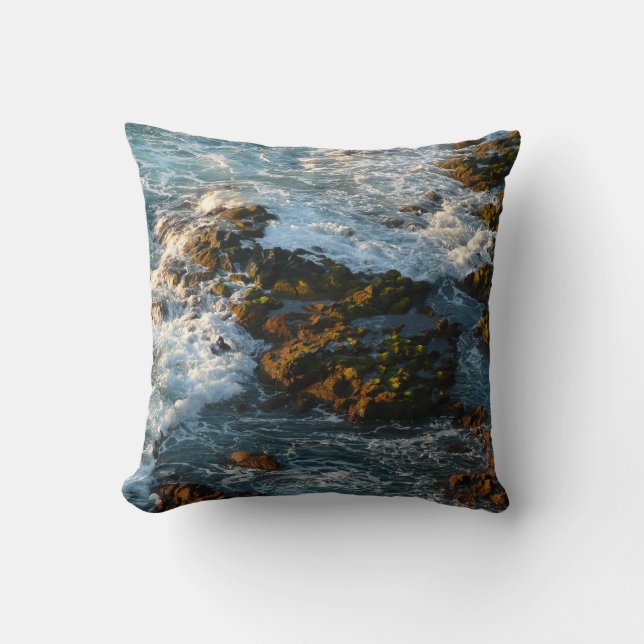 Coussin Là où l'océan rencontre les rochers (Recto)