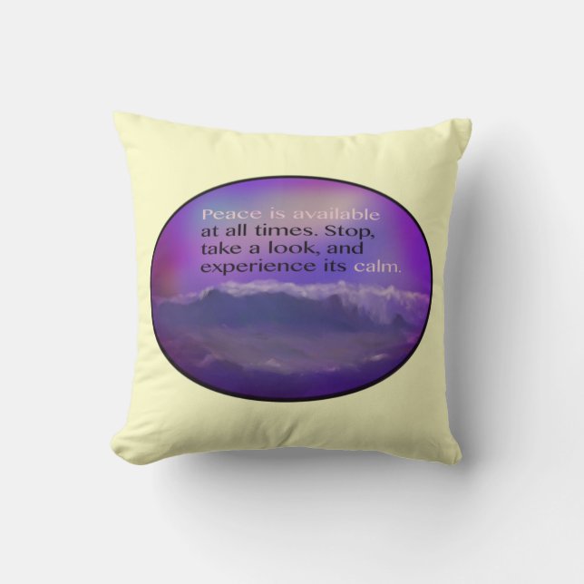 Coussin La Paix Est Disponible En Tout Temps (Recto)