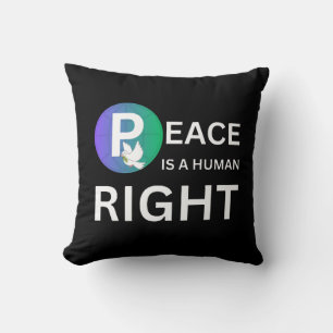 Coussin La paix est un droit humain Symbole de colombe e