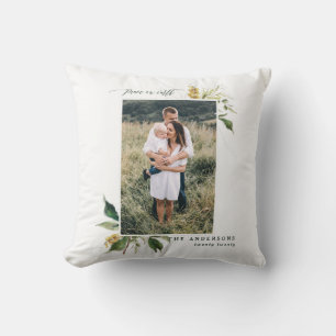 Coussin la paix sur terre peinte florale vacances photo