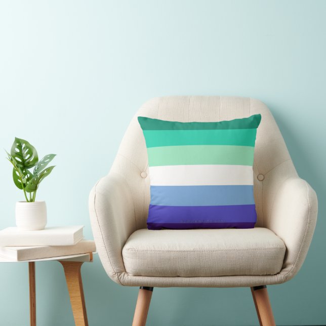 Coussin La palette de drapeau des hommes gays trans-inclus (Chaise)