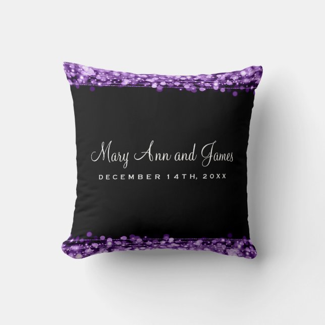 Coussin La partie élégante de faveur de mariage miroite (Recto)