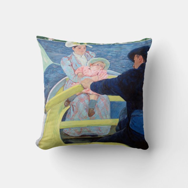 Coussin La Partie en bateau, Mary Cassatt (Recto)