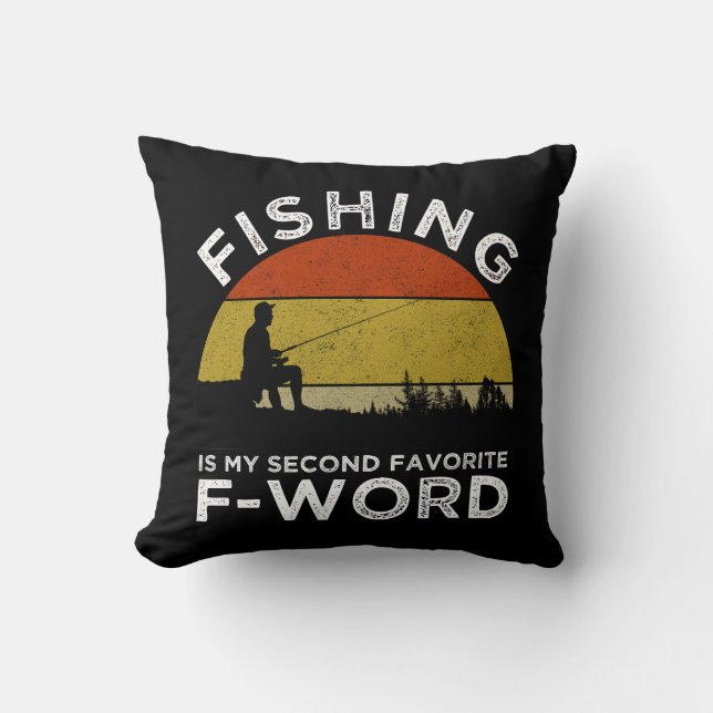 Coussin La Pêche Est Mon Deuxième Mot F Préféré (Recto)