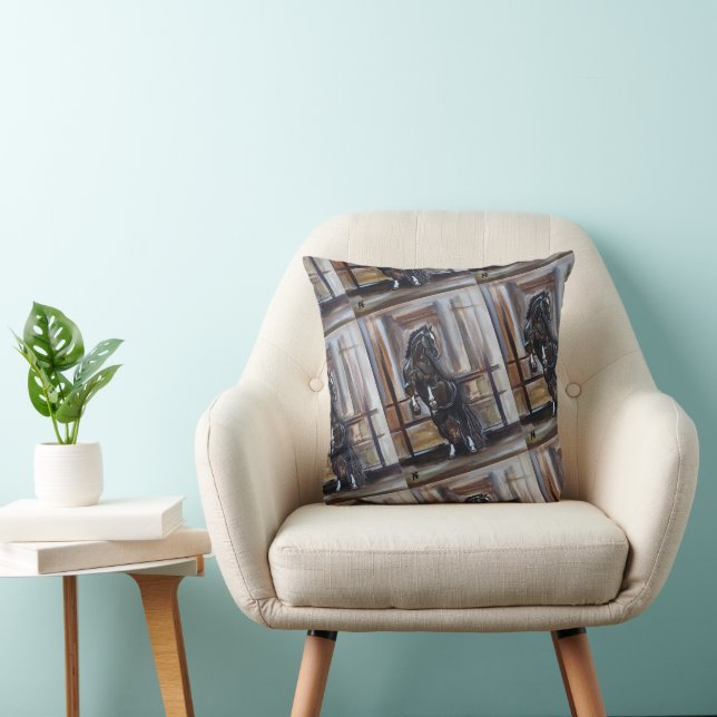 Coussin La peinture du cheval sauvage par Alfred Fox (Chaise)