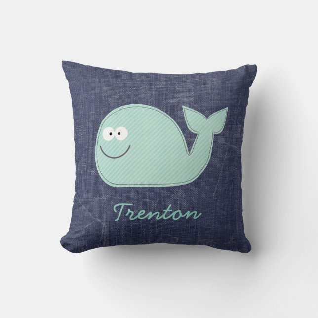 Coussin La petite baleine mignonne a personnalisé le (Recto)
