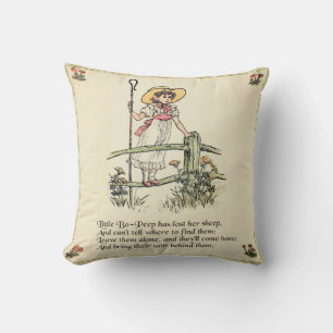 Coussin La petite Bo-Peep : Classique de Kate Greenaway po