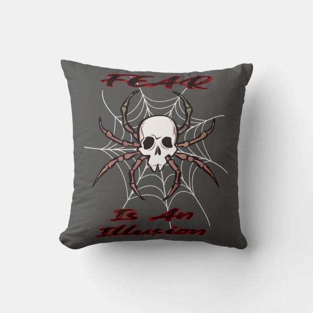 Coussin La peur est une illusion - Araignée crânienne Dépl (Recto)