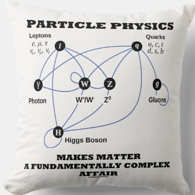 Coussin La Physique Des Particules Fait De La Matière Une  (No need to be a particle physicist to enjoy this Standard Model of the Higgs Field throw pillow!)