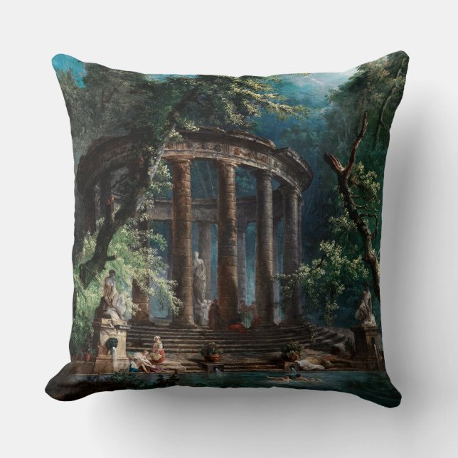 Coussin La piscine de baignade par Hubert Robert 2e éditio (Recto)