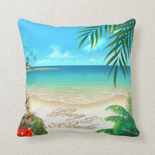 Coussin La plage exotique tropicale me demandent d'ajouter