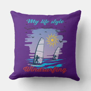 Coussin La planche à voile est mon style de vie