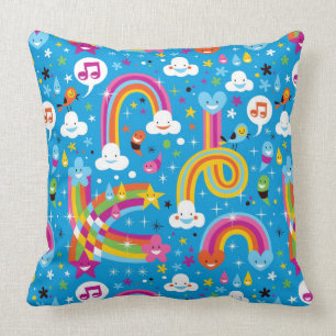 Coussin la pluie d'arcs-en-ciel de nuages laisse tomber le
