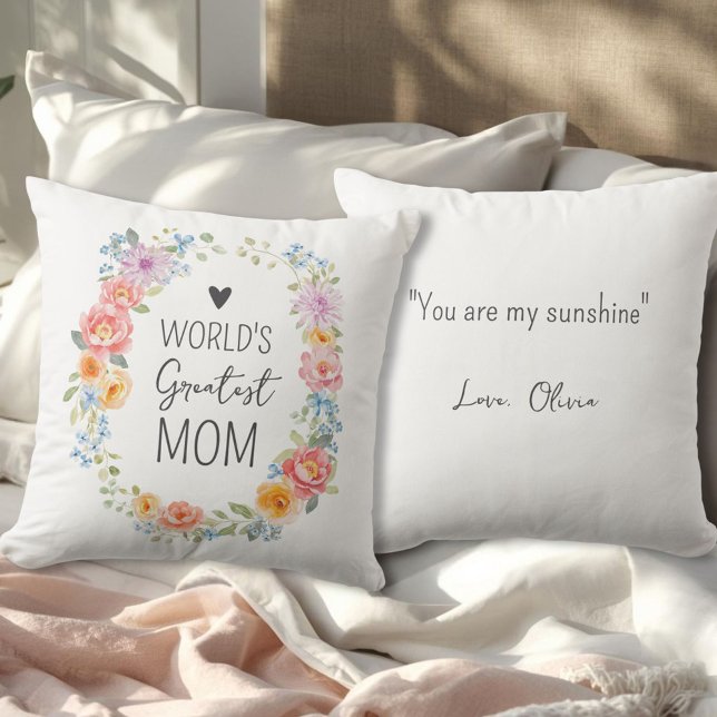 Coussin La plus grande maman du monde Citation personnalis (Créateur téléchargé)