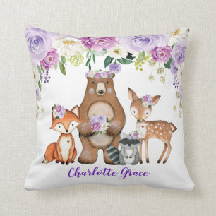 Coussin La pouponnière florale pourpre