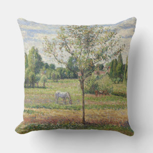 Coussin La Prairie au cheval gris, Eragny, Peinture à l'hu
